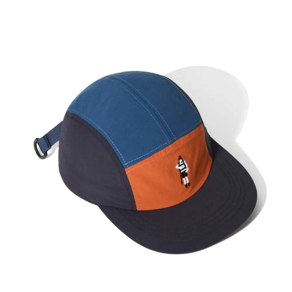 Light Weight Waterproof Curved Brim Golf Hat Breathable Splicing Flat-brimmed Cap Soft Adjustable 5-panel Baseball Cap Fishing