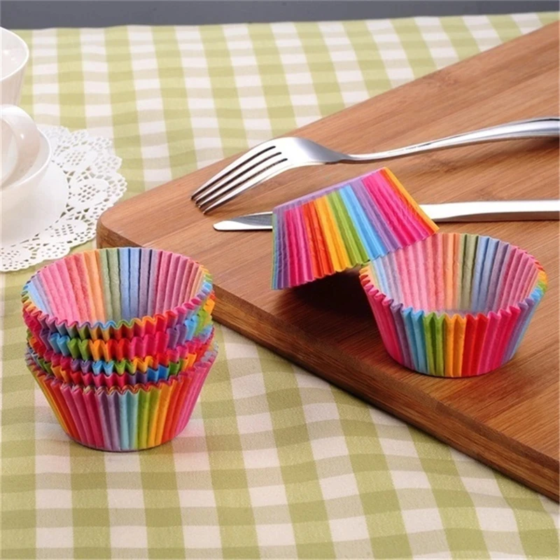 100Pcs/pack Cake Muffin Cupcake Paper Cups Cake Box Cupcake Liner Kitchen Baking Accessories Cake Mold Small Muffin Boxes