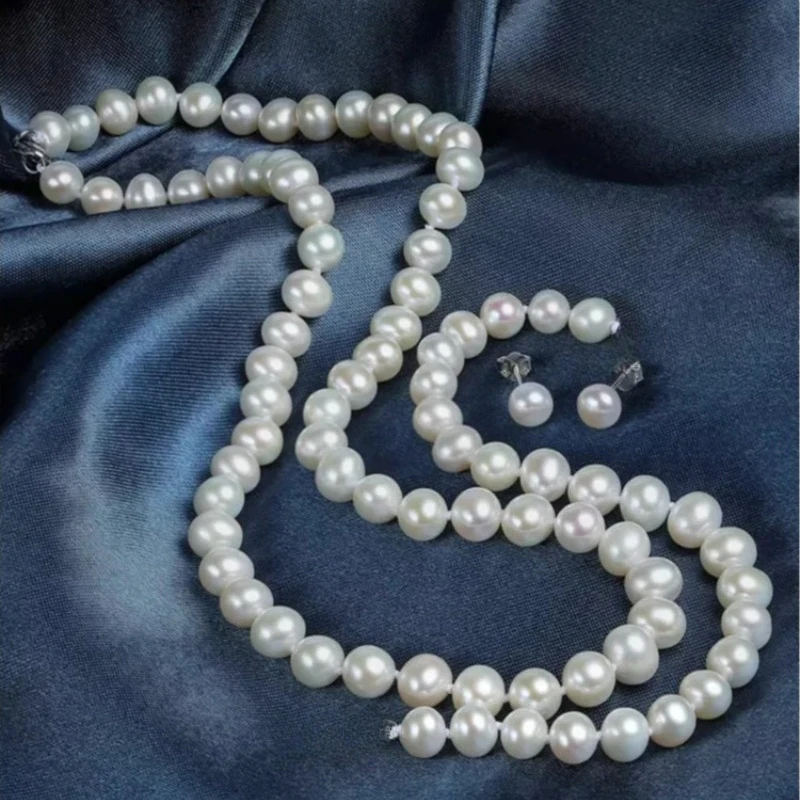 

Set 18"9-10mm & 7.5" South Sea Genuine Cultured Pearl Necklace Bracelet Earring