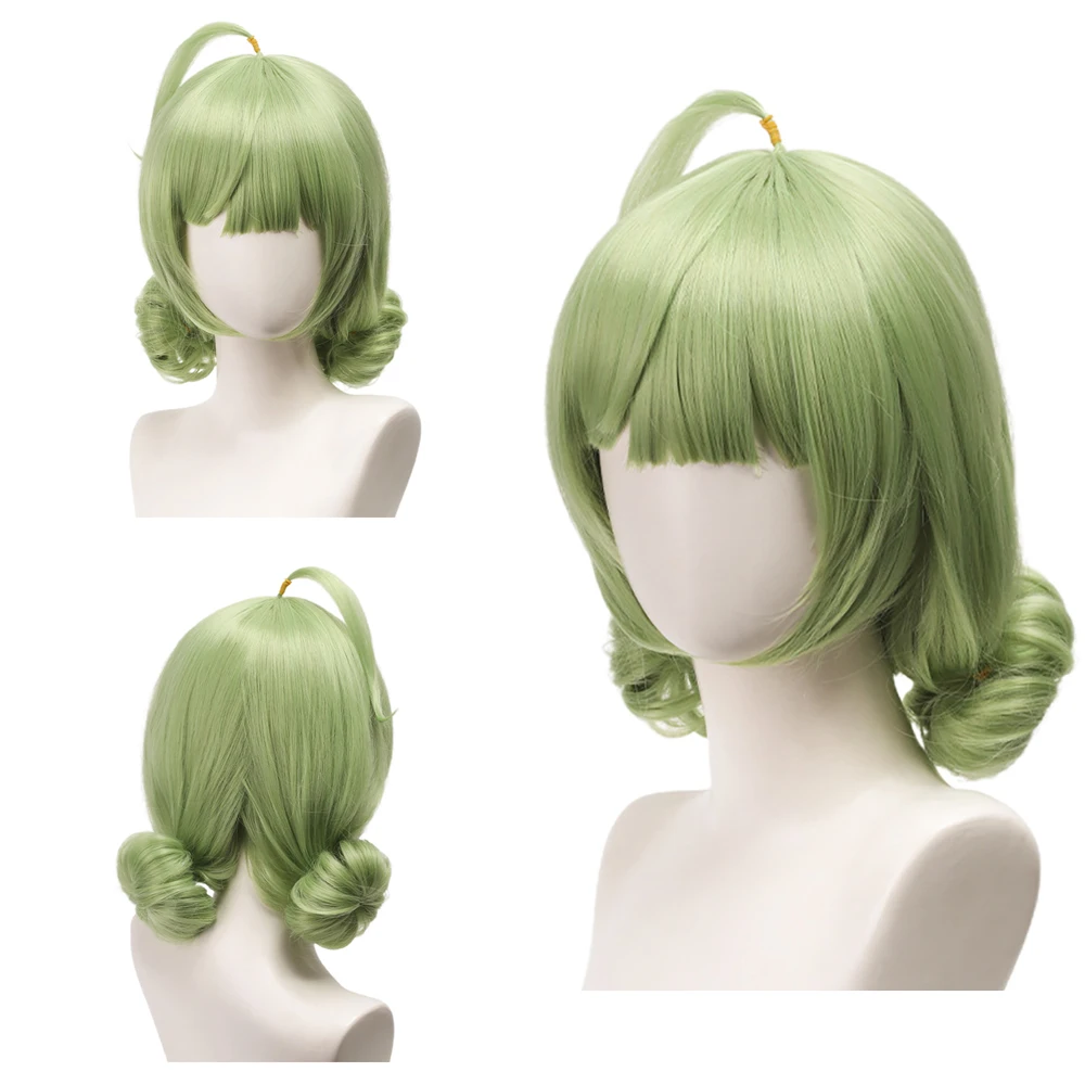 

High-Quality Anime Araga Kiwi Cosplay Synthetic Hair 12-Inch Light Green One-Piece Double-Sided Daily Party Role-Playing Wig