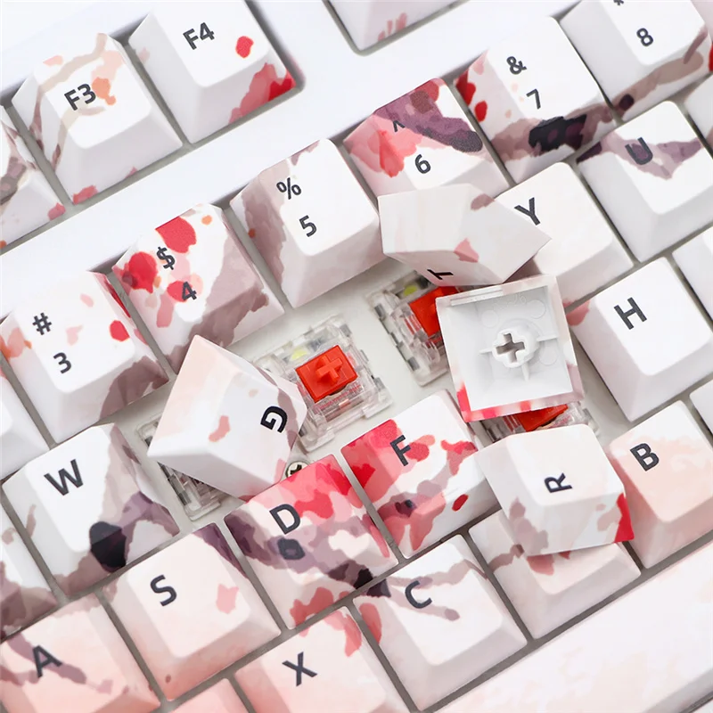 Vallen Kersenbloesems Thema Keycap Cherry Profiel Pbt Materiaal Sublimatie Keycaps 108 Toetsen Voor 61 64 68 96 104 Mechanische