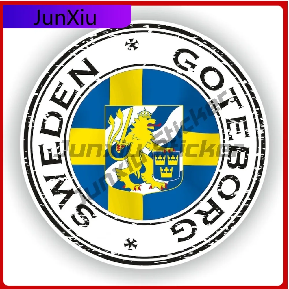 

Наклейка с гербом Швеции, круглая, милая, для автомобиля, ноутбука, прочная виниловая наклейка для декора автомобиля, виниловая наклейка для автомобиля, грузовика, внедорожника, окна, бампера