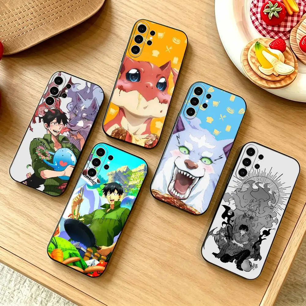 Funda para Teléfono con Diseño de Anime Campfire Cooking in Another World para Samsung S25, S24, S21, S22, S23, S30, Ultra, S20, Plus, Fe, Note, 10, 9, 5G, Color Negro