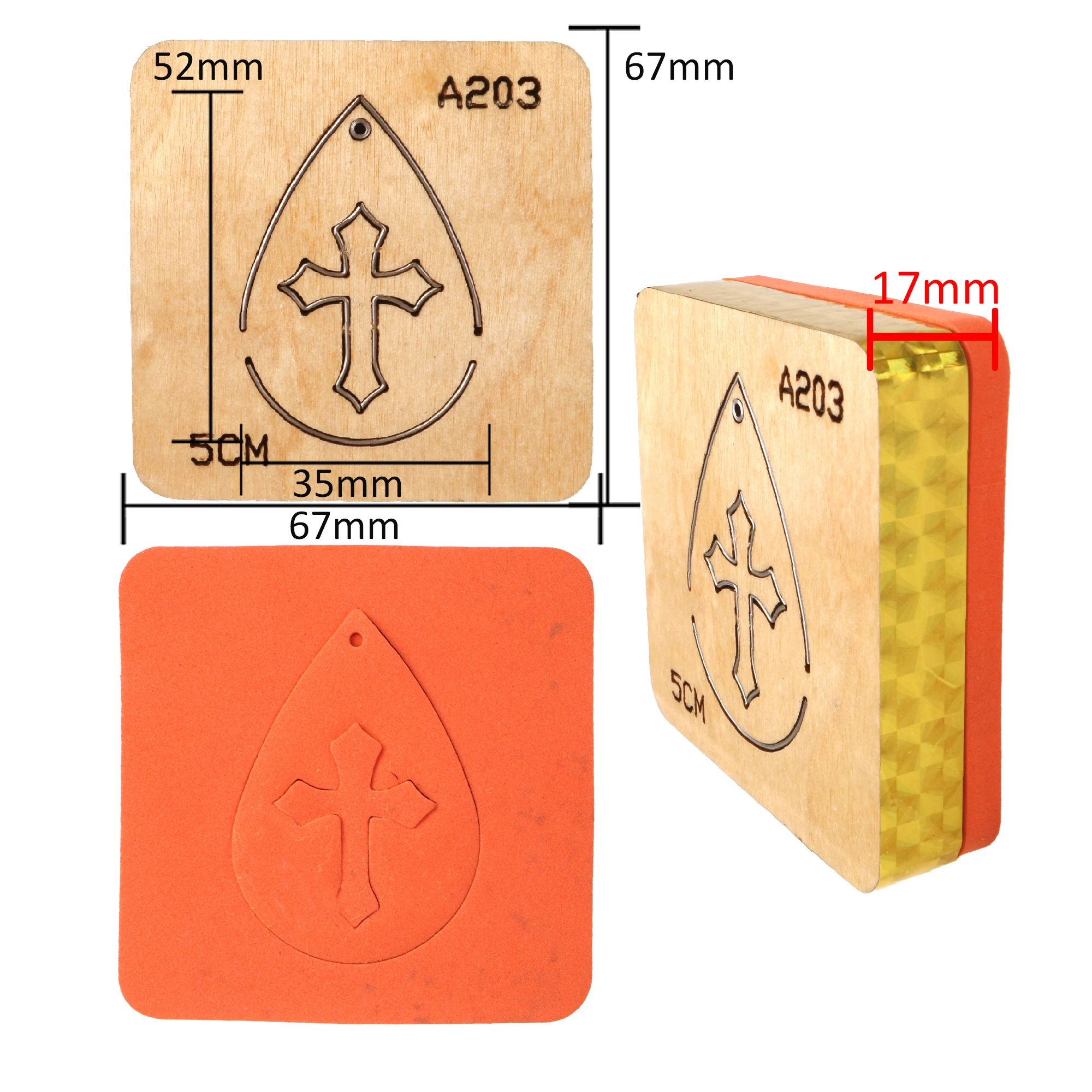 Diy Knife Mold Earring Wooden Cutting Dies Non-woven Leather Cutting Hair Clips Suitable For Common Big Shot And Sizzix Machines