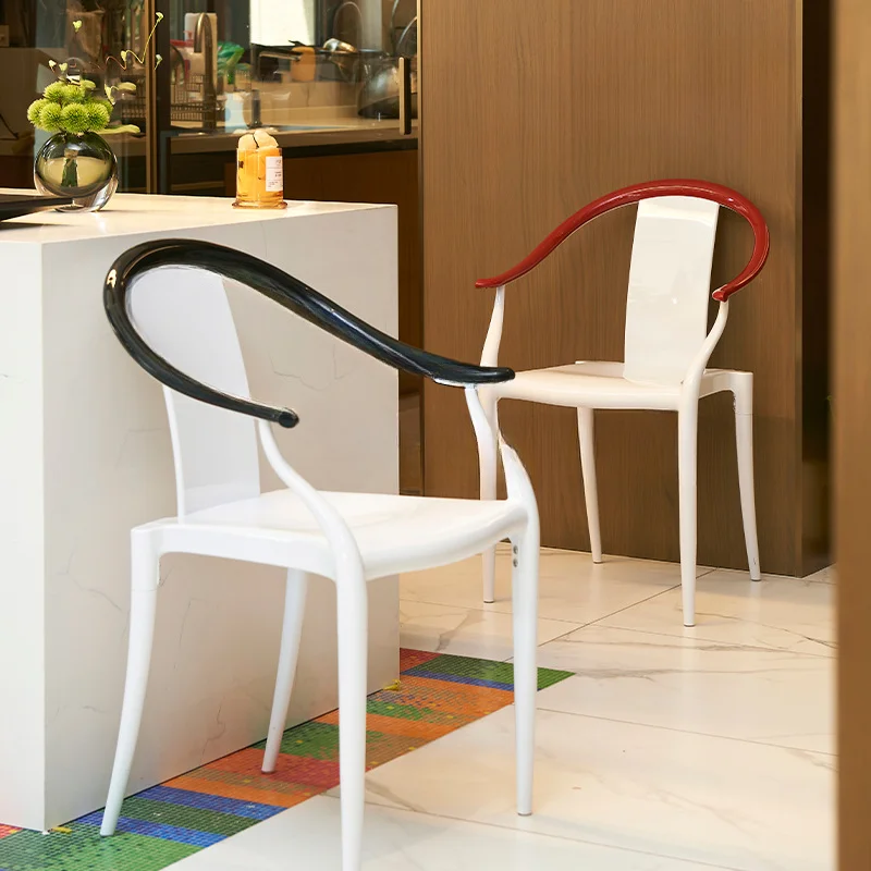 Nuevo Silla Taishi de contraste transparente de estilo chino, sillón redondo acrílico con respaldo Simple para el hogar, silla de comedor de plástico nórdico