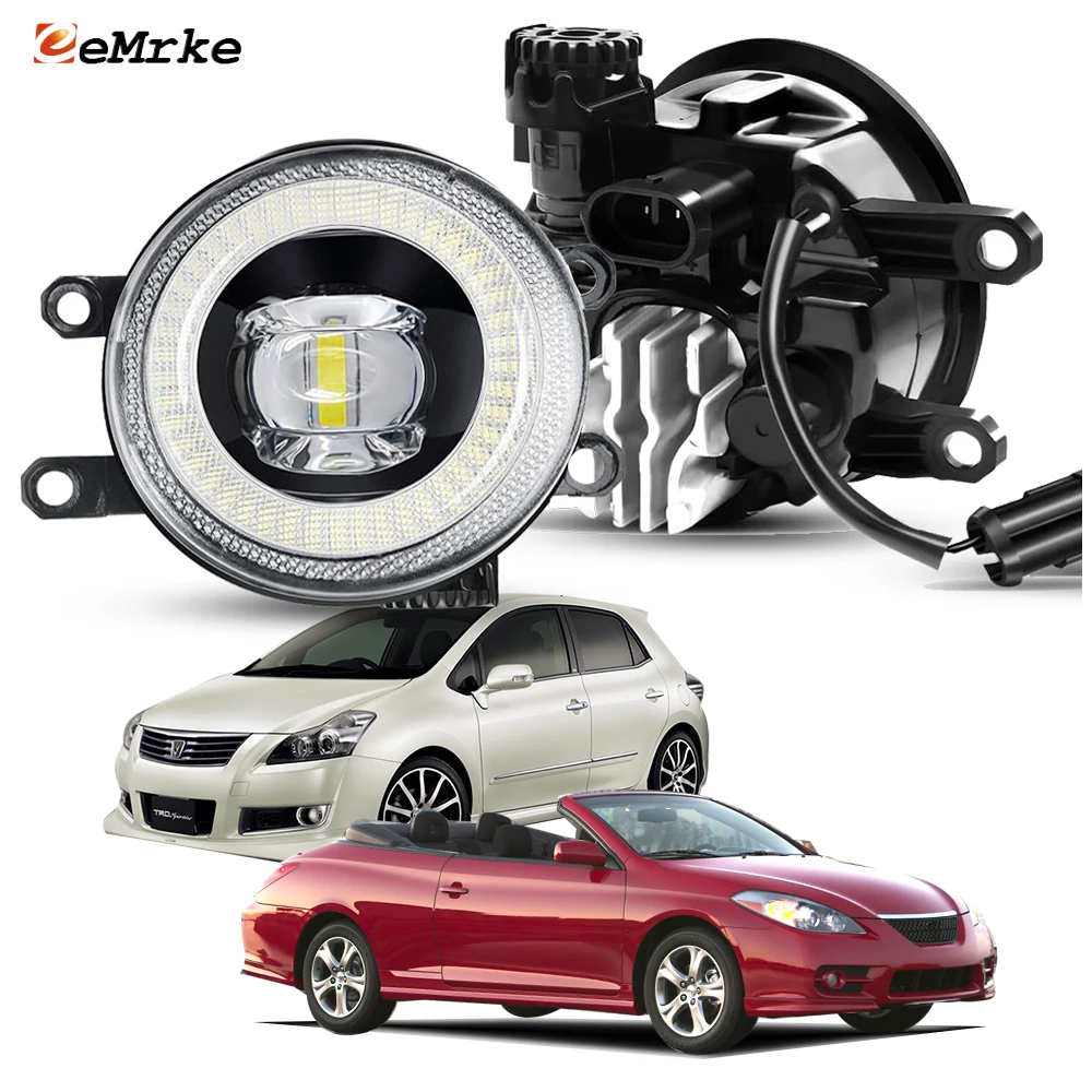 

30W CANBUS LED Fog Lights for Toyota Camry Solara 2007 2008 2009 Blade with Clear Lens & 6000K White H11 IP68 & Angel Eye DRL