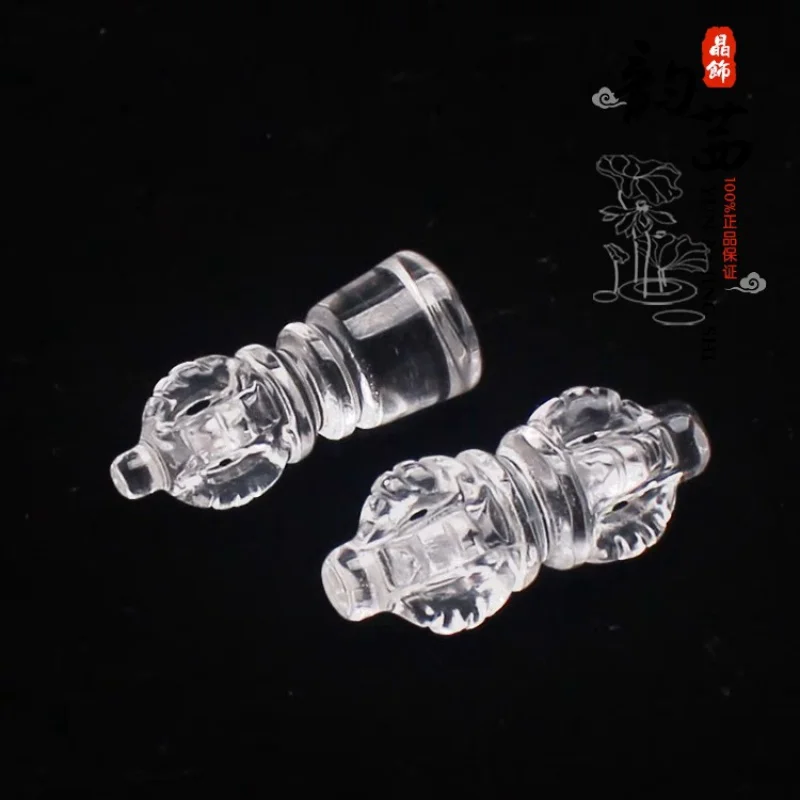 Natural White Crystal Small Size Vajra Diamond Bell Diamond Axe Diamond Pendant Parts Magic Truncheon Dharma-Vessel