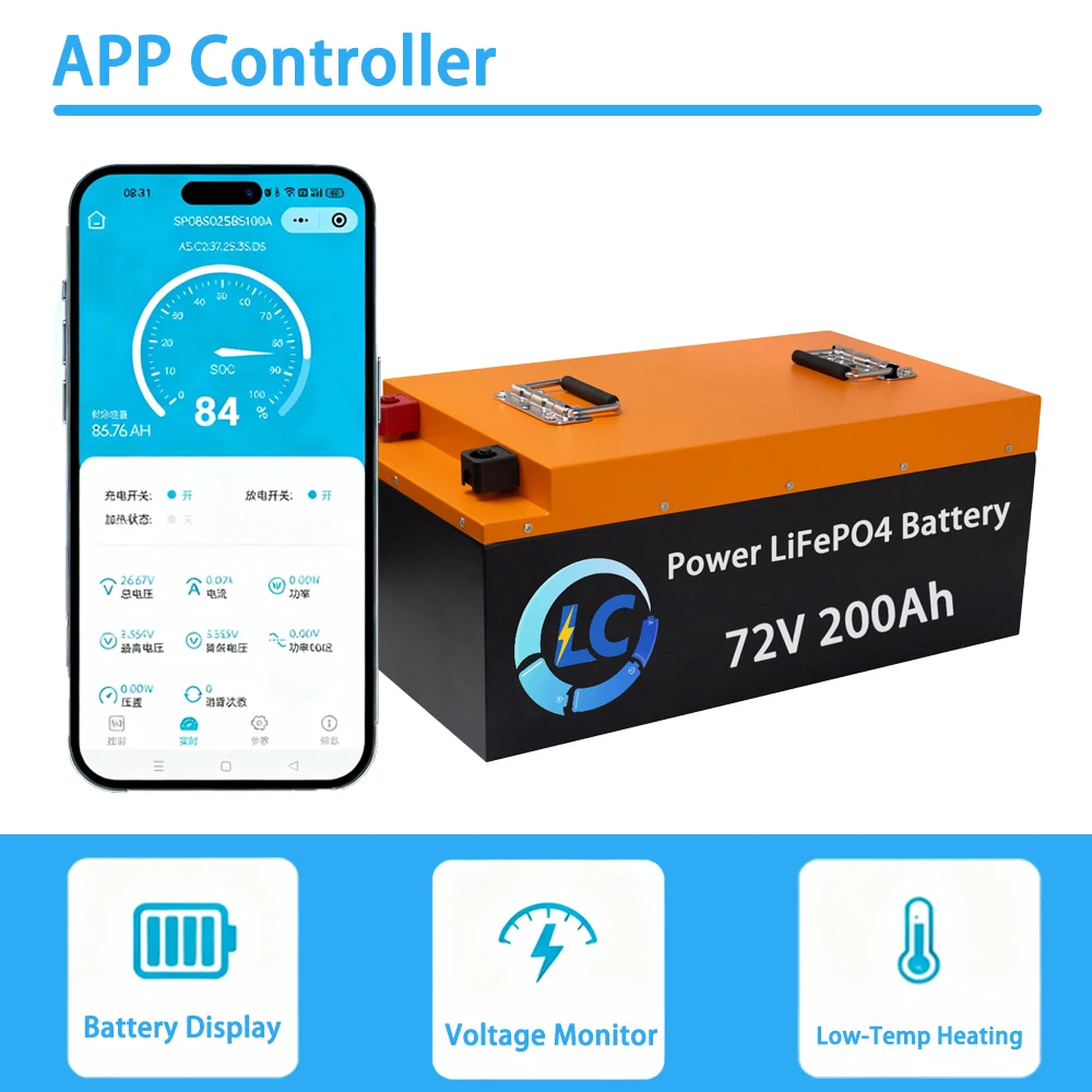 48V 60V 72V 60Ah 80Ah 100Ah 200Ah Rechargeable Lifepo4 Lithium Ion  Pack Box for  Tricycle Wheelchair Cargo