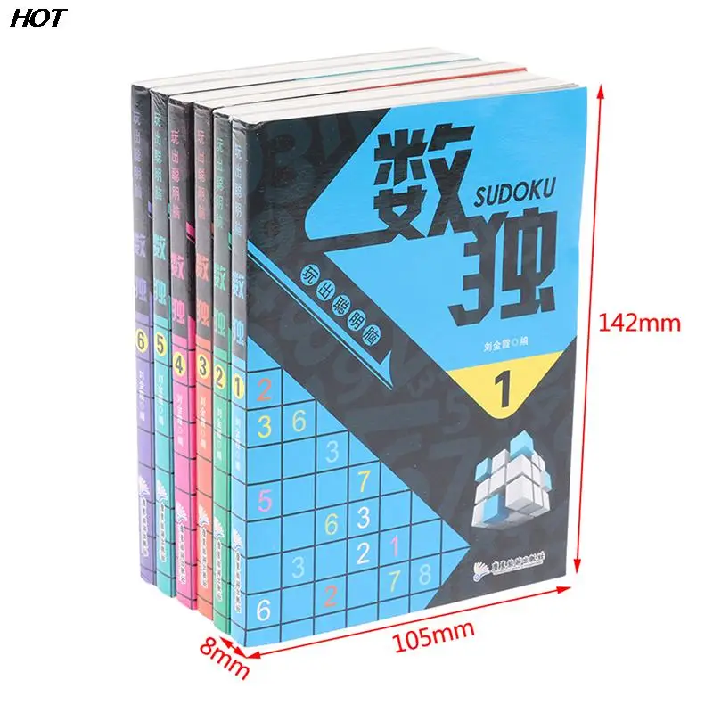 Hot 6 Books/Set Sudoku Thinking Game Book Children Play Smart Brain Number Placement Book Pocket Books