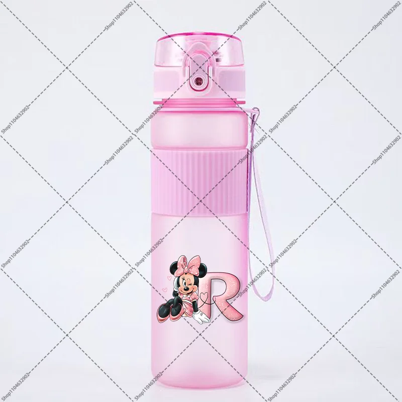 550ML 미니 미키 마우스 귀여운 물병 만화 애니메이션 패턴 편지 A-Z 야외 서리로 덥은 스포츠 병 생일 파티 선물