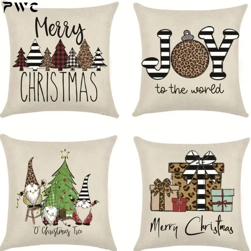 Home Christmas decoration linen pillowcase sofa cushion cover home decoration can be customized for you 40x40 50x50 45x45