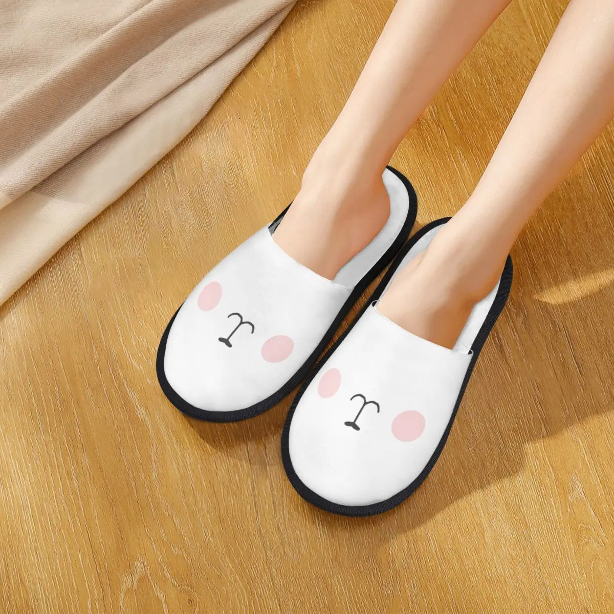 Custom Milk Bear And Mocha Bear Slippers Memory Foam Warm Soft Women House Slipper Bedroom Fluffy Shoes