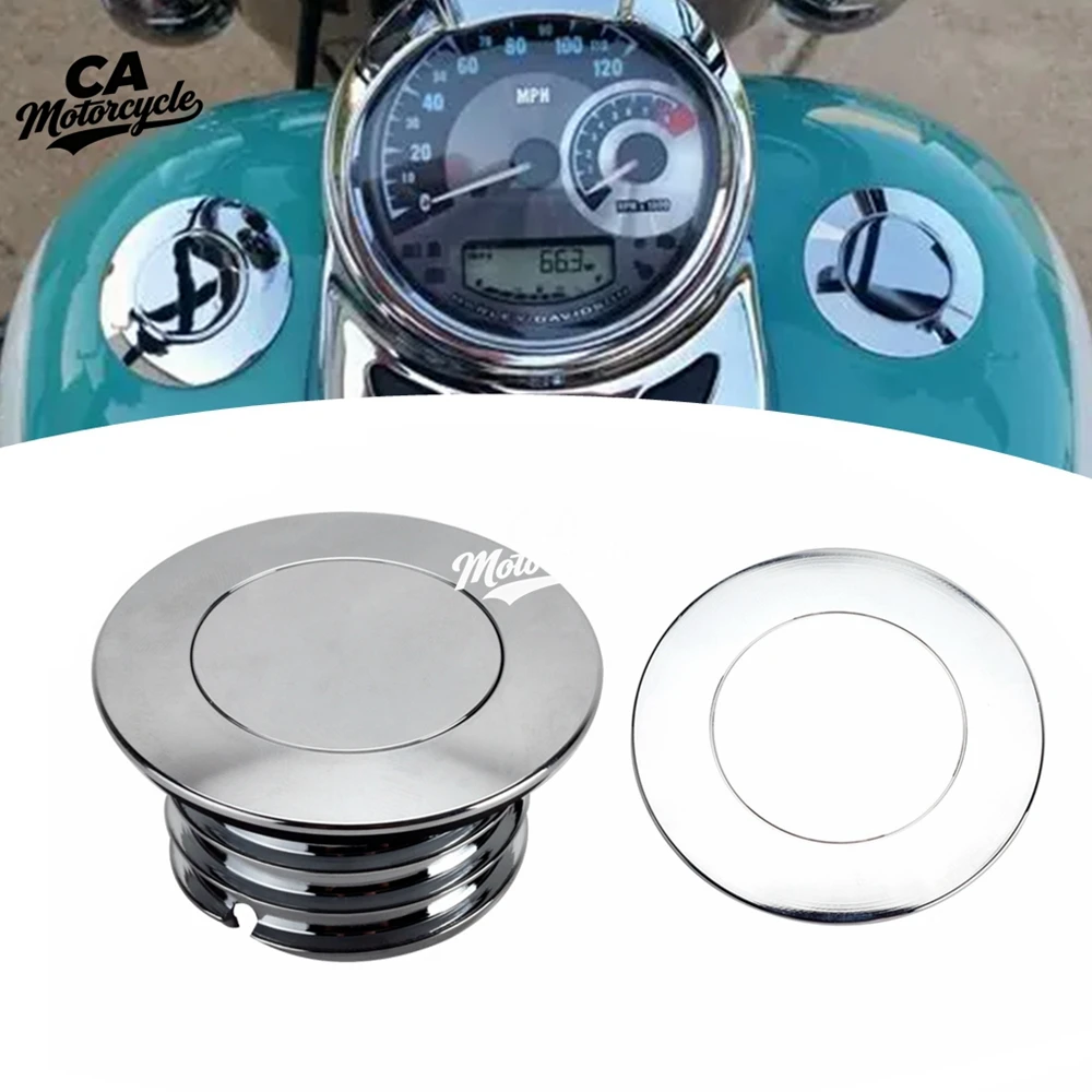 Aluminum Motorcycle Oil Tank Flush Mount Fuel Cap For Harley M8 Softail Heritage Classic FLHC FLHCS Low Rider FXLR FXLRS 2018-21