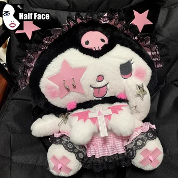 Y2K-Sac à Dos Gothique Harajuku pour Fille et Femme, Fourre-tout Mignon, Croix Subculturelle, Design Perforé, Lolita, Punk, Deux Initiées