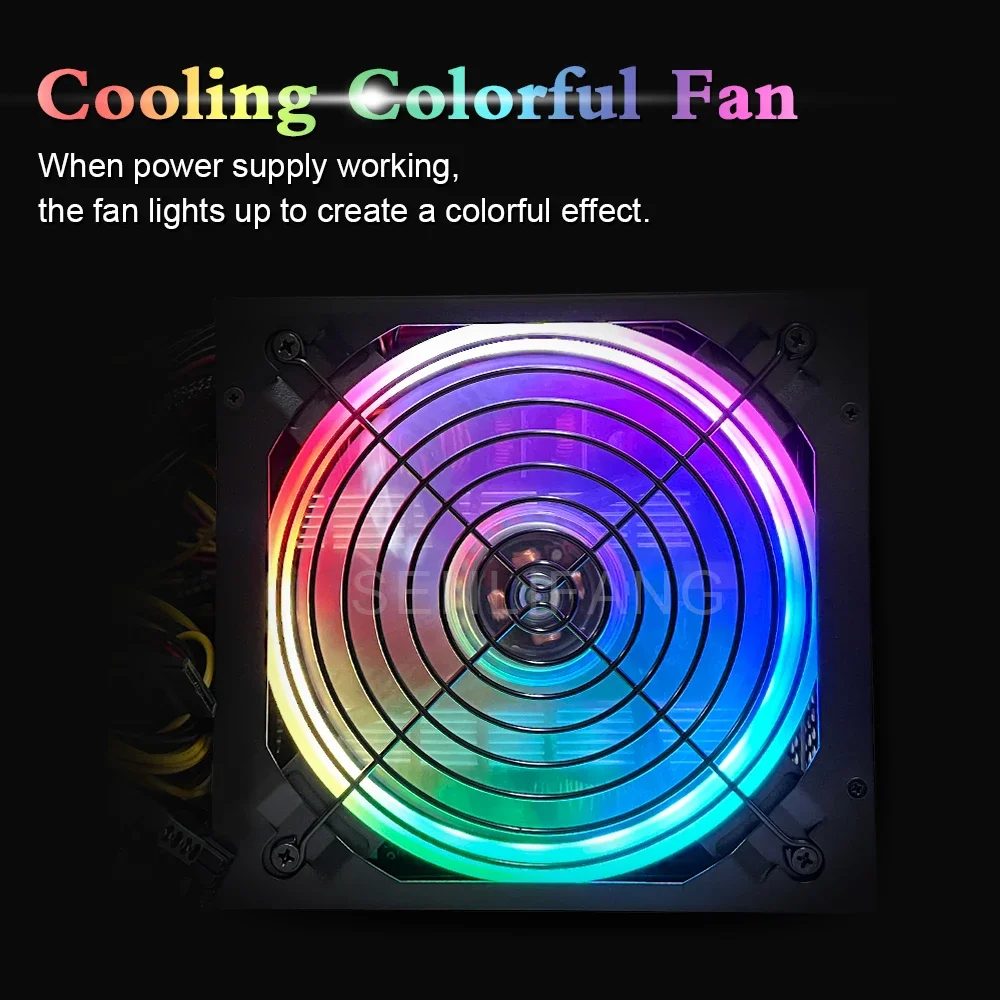 Connectable 8GPU 95% Efficiency ETH Bitcoin ETC RVN Mining Psu RGB ATX 2000w Power Supply For All Kinds of Graphics Machine