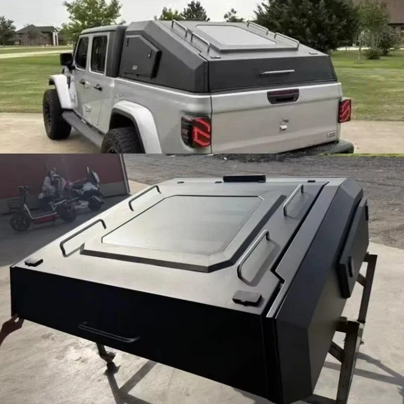 Slant-Back Manganese Steel Hardtop Canopy for Gladiator JT 2019+ with Lockable Side Panels & Top Rails