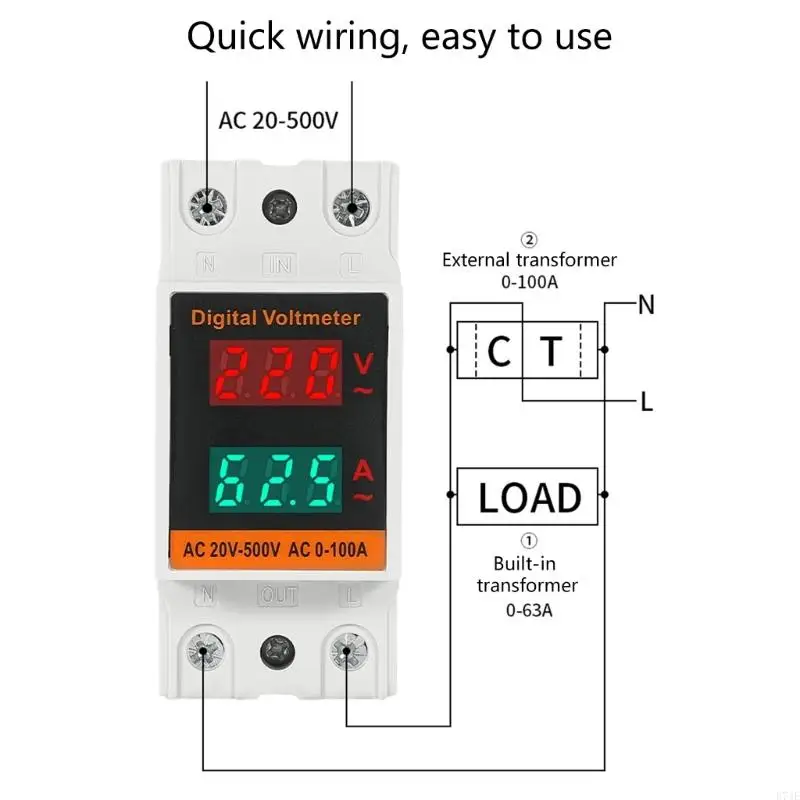 E74E High Precisions Voltages & Current Monitors with LED Display Upgrades for homes Use