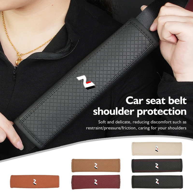 For Hyundai Leather Car Seat Belt Shoulder Protection Cover Shoulder Cover Pads N Line Tuscon NX4 I20 I30 I10 Sonata Elantra