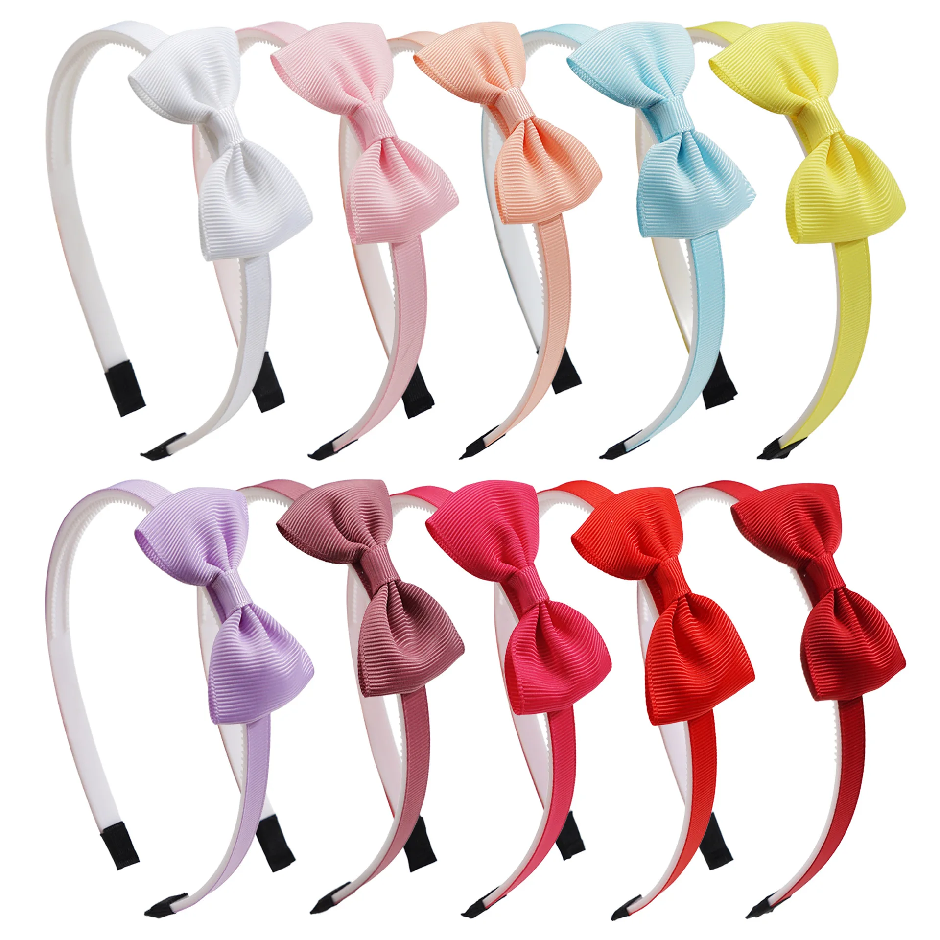 

Girls Headband Grosgrain Ribbon Bow Hair Hoops Cute Sweet Solid Color Bows Tie Hair Bands Decorative Hair Accessories 10PCS