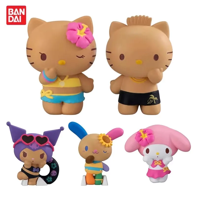 

Bandai оригинальные 5 шт. Gashapon Sanrio персонажи Kuromi Melody игрушки для детей подарок Коллекционная модель украшения