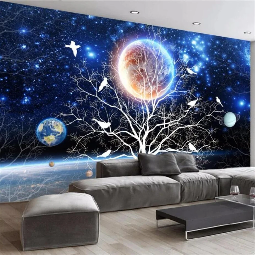 

custom papel de parede 3d tree birds sky murals wallpaper for walls 3 d Decoration large Wall Mural wall papers home decor
