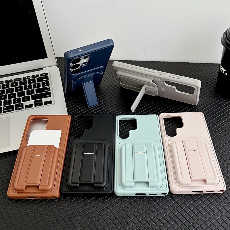 2IN1 Luxus Karte Brieftasche Stand Fall Für Samsung Galaxy S26 S25 S24 S23 Ultra Mit Karte Slot Halter Solide Candy farbe Zurück Abdeckung
