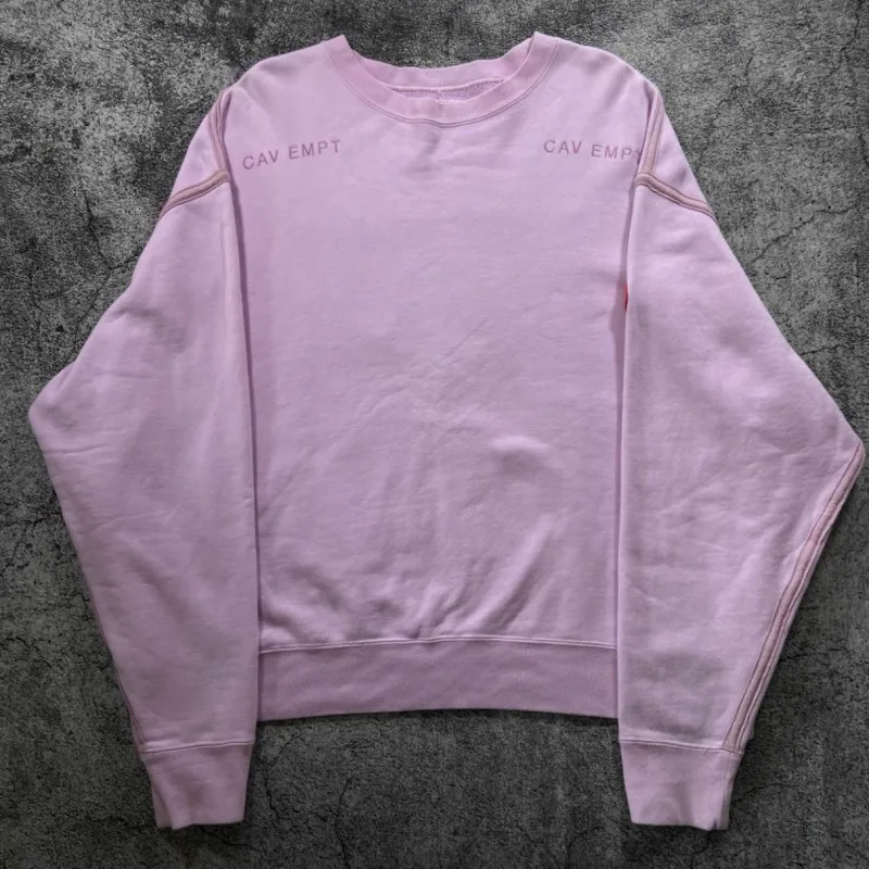 

C.E Cotton Sticky Pink Hoodie Oversize CAVEMPT Sweatshirts Handheld Mobile Phone Abstract Print Round Neck Pullover Men Women