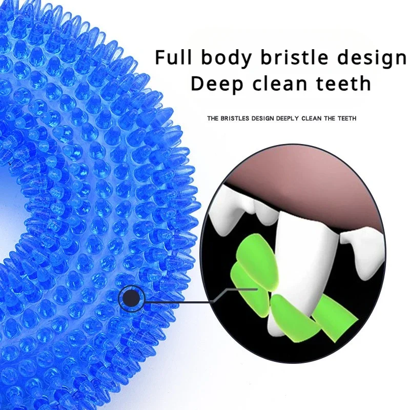 Bite-resistant Vocal Thorny Teeth Cleaning and Molaring Pet Ball Ring-shaped Tpr Toy Things for Dogs Pets Dogs Accessories Toys