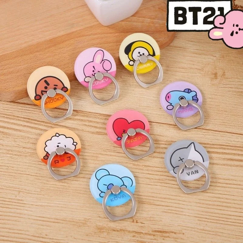

BT21 Sweet and Cute Creative Cartoon Pattern Lazy Watching Series Gadget Fashionable Portable Phone Ring Holder Stand Wholesale