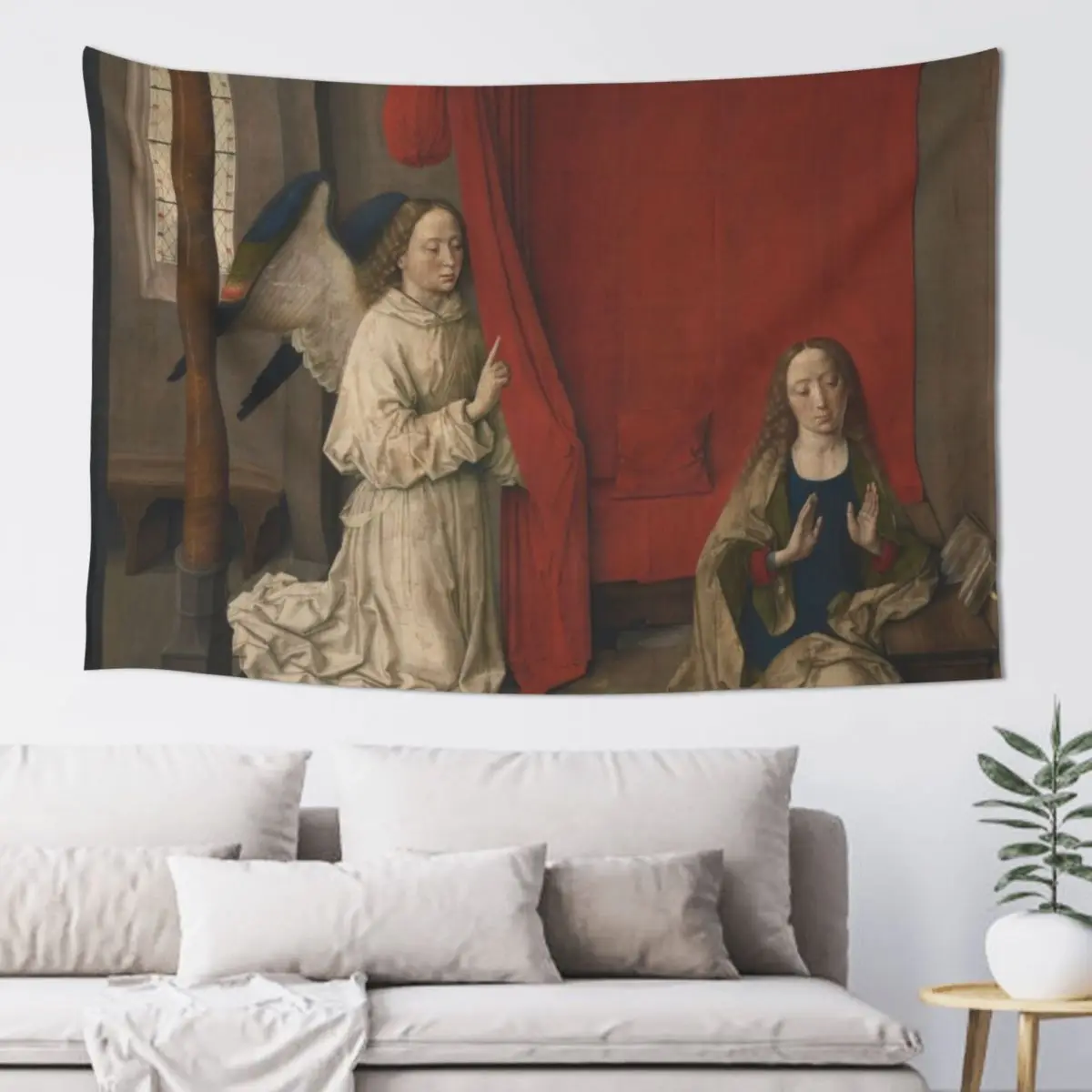 

The Annunciation - Dieric Bouts Tapestry Anime Decor Wall Decorations Mushroom Hanging Wall Tapestry