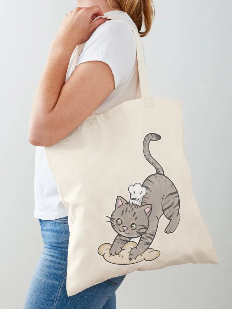 Cute Tabby Cat Baker - Making Biscuits Tote Bag Women's tote bag sacs de shopping sac pour femme Canvas Tote Bag