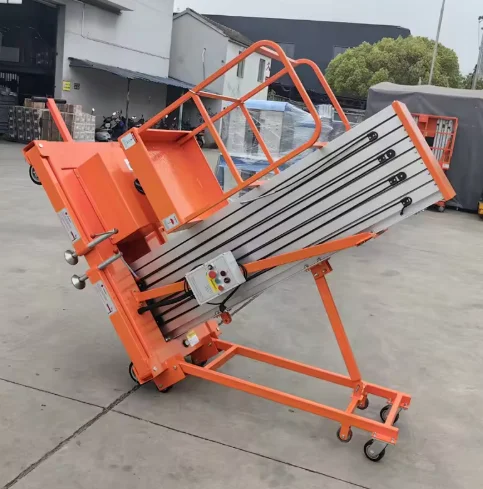 Customized Electric Aluminum Mast Lift Portable Vertical Aerial Work Platform Hydraulic Lifting Table For Maintenance Constructi