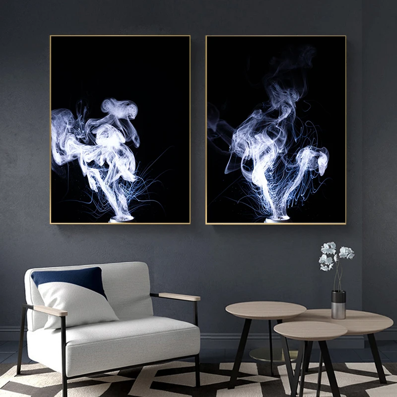 Abstract Smoke Clouds Isolated Colorful Clouds of Vape Poster Canvas Painting and Print Wall Art Pictures Living Room Home Decor