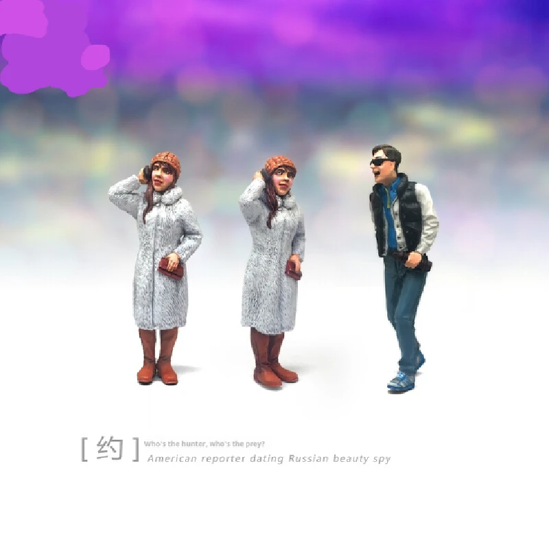 Figurine en résine pour journalistes et Spie russe, Micro Miniature Gk, modèle blanc imprimé en 3d, jouet, Kit non assemblé et non peint, 1/35