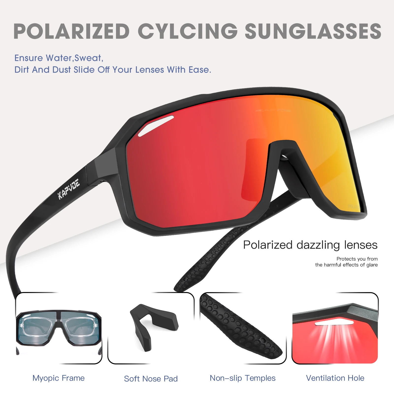 2023 Kapvoe Bike Sunglasses Glasses for Men Women Outdoor Cycling Sports UV400 MTB Cycling Road Bicycle Glasses Speed Driving