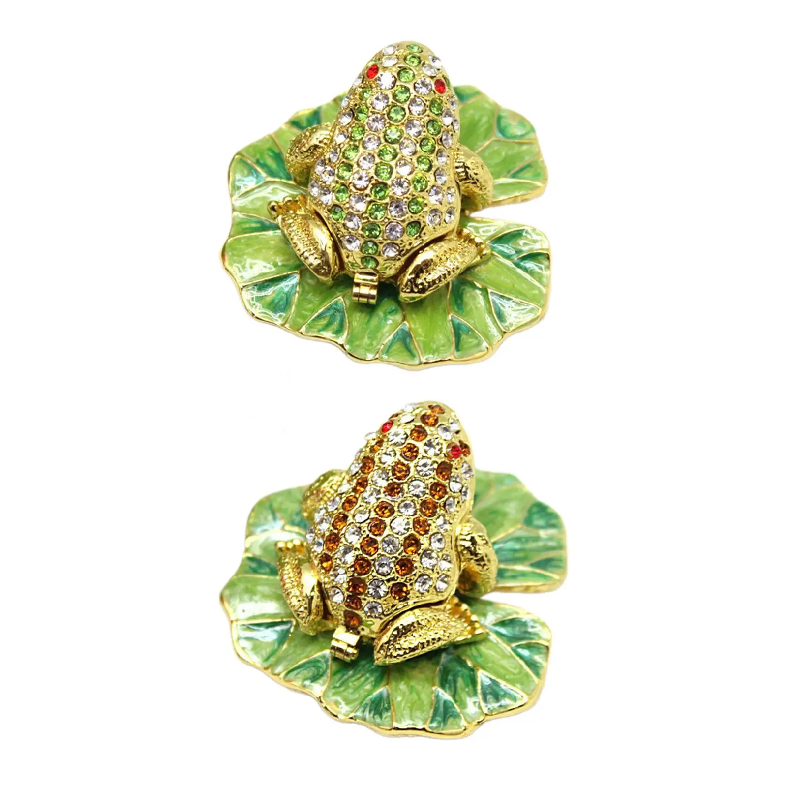 Frog Trinket Box Decorative Jewelry Box Jewelry Organizer Ornament Craft Hinged Home Decoration Good Enameled Jewelry Box Rings