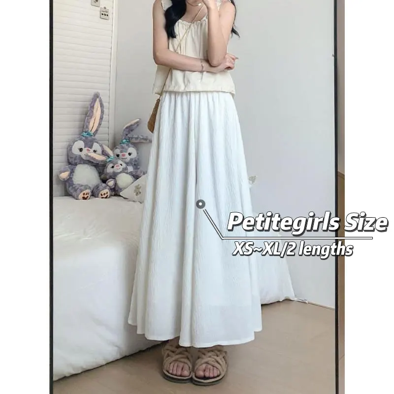 

Шифоновая плиссированная юбка-брюки с широкими штанинами, женская летняя юбка 150 см, маленькая юбка для девушек с завышенной талией, выглядит как юбка-Бриджи XS