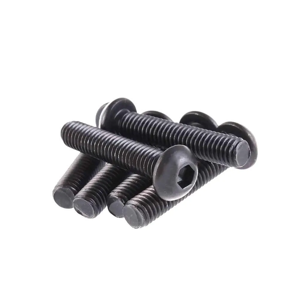 Round Button Head Hexagon Socket Screw Black 304SS Allen Cap Bolt M3-M5 Rust Resistant Fastener For Cabinet Electronic Equipment