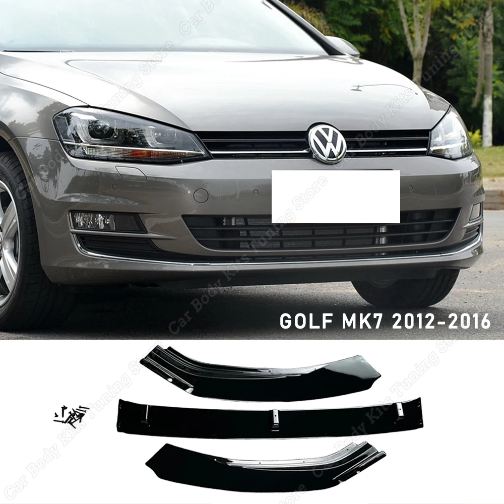 Voorbumper Lip Body Kit Spoiler Splitter Abs Gloss Black Canard Lip Diffuser Voor Vw Golf 7 7.5 MK7 MK7.5 Tdi Tsi 2012-2020