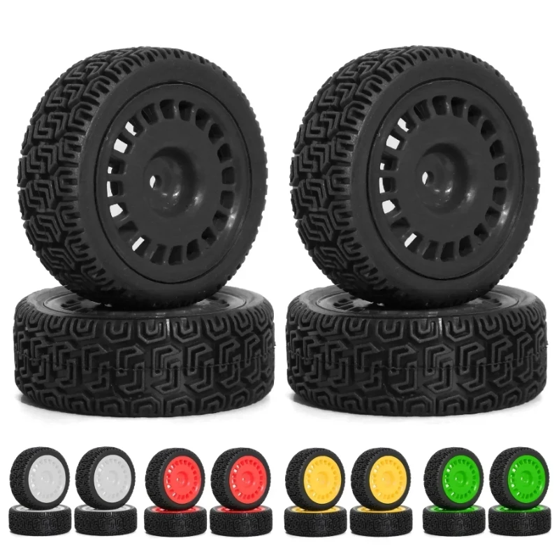 

4pcs 68mm Rally Tires Rubber Tire Wheel Tyre for Tamiya XV01 XV02 TT01 TT02 1/10 RC Rally Racing Car Upgrade Parts