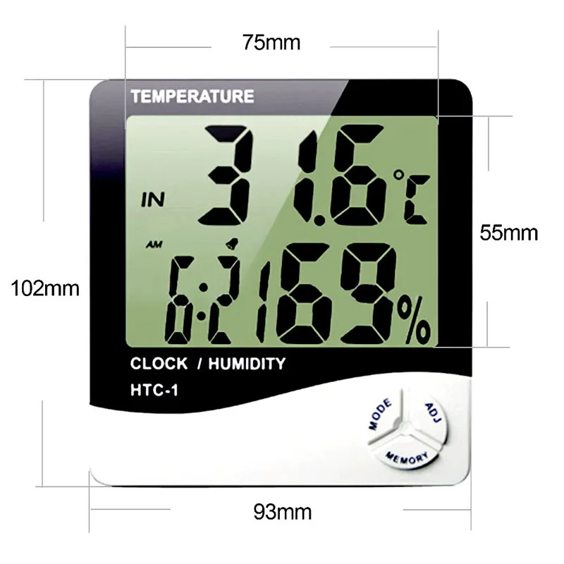 Lash Pfropfen LCD Digital Thermometer Hygrometer Temperatur Feuchtigkeit Tester Wetter Station Uhr Für Wimpern Verlängerung Make-Up