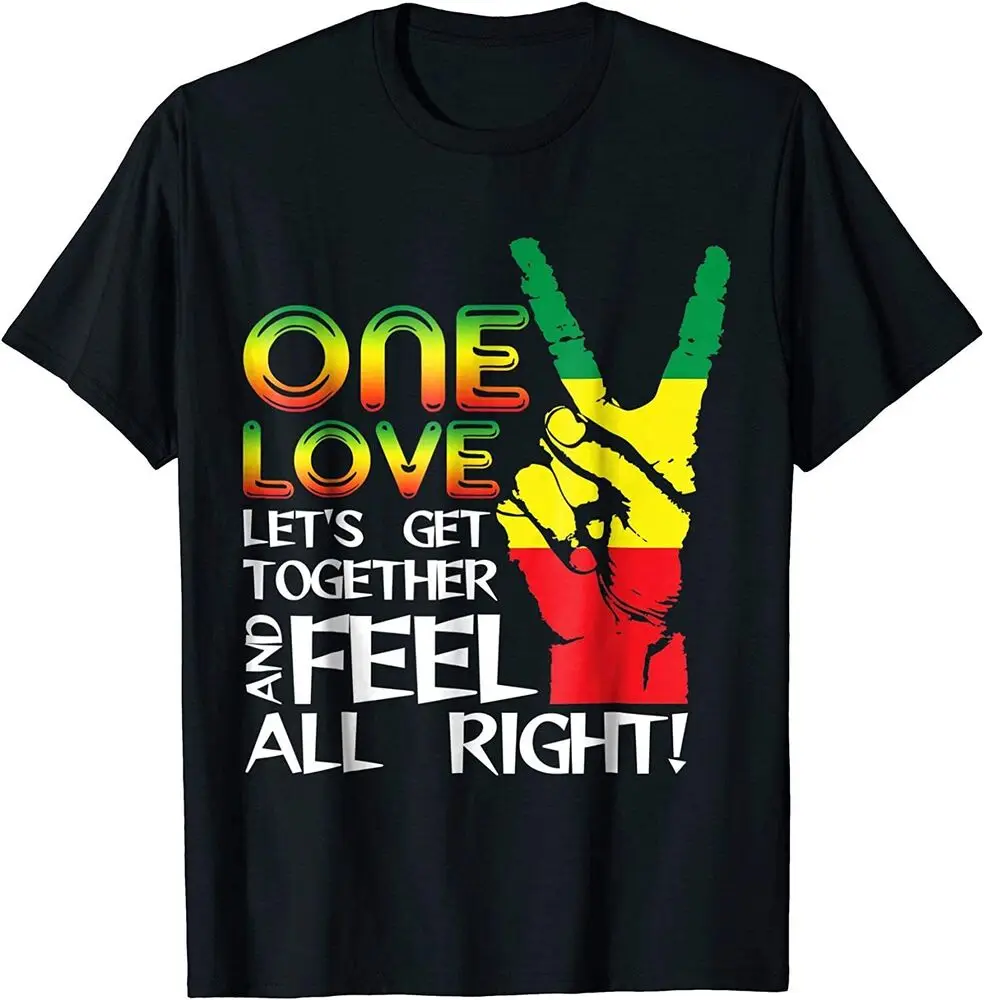 Jamaica One Love Reggae Caribbean Music Flag T-Shirt Tees High Quality 100%Cotton Short Sleeve