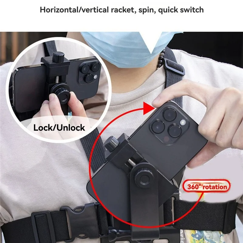 【B74A】For Gopro Osmo Phone All-In-One 5Pcs Action Camera Kit Head Strap Chest Straps Mount Adjustable