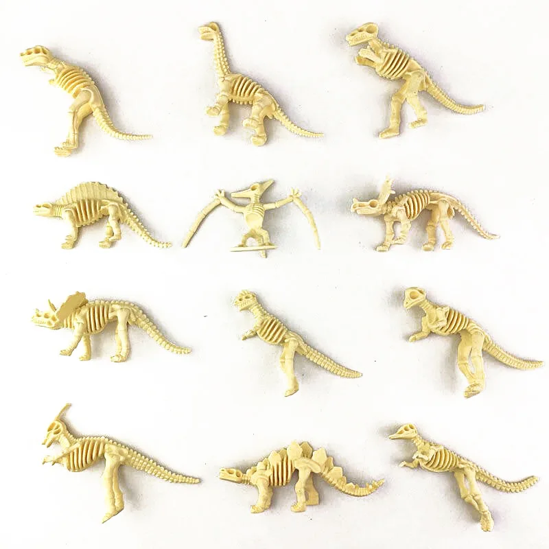 12 sztuk/zestaw jurajskie dinozaury szkielet Model archeologia Tyrannosaurus pterozaur Home Decor zabawki dla dzieci prezenty na boże narodzenie