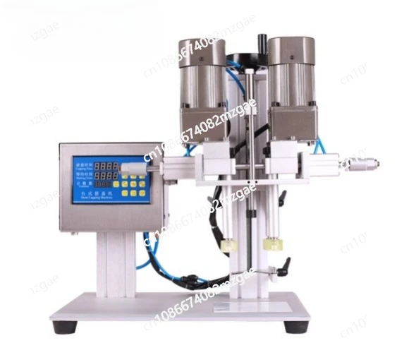 

Bench type duck mouth cover rubbing machine cleaning spray nozzle type locking cover pneumatic cosmetic plastic cover capping