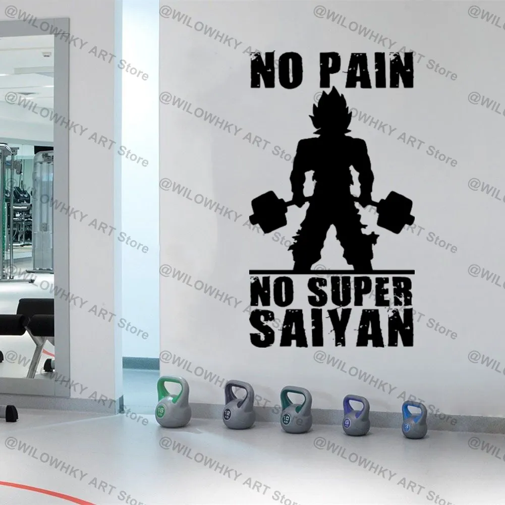 Personalized Motivational Slogan GYM Taining Barbell Vinyl Wall Sticker Shaping Fitness Muscle Exercise Room Decoration Sticker