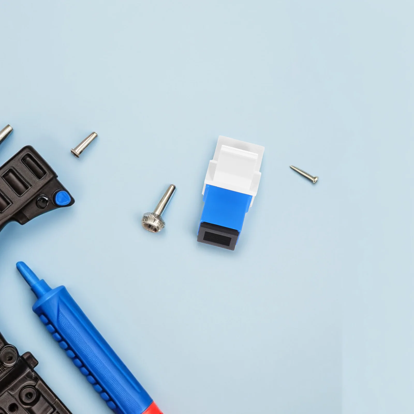 

2pcs Fiber Optic Module Adapter Waterproof Fiber Connector Transceiver Flame Retardant Coupler High Speed Durable Precision