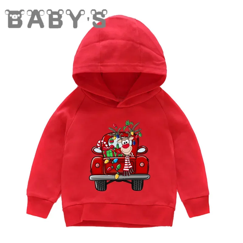 Hot Sale Merry Christmas Gnome Deer Print Kids Hoodies Boys Girls Sweatshirts Autumn Children Clothes Cotton Baby Tops,KMT5865