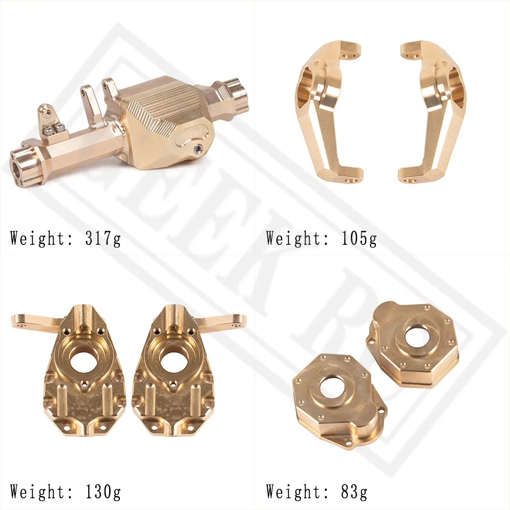 Carcasa de eje de Portal TRX4, pesas pesadas de latón para 1/10 RC Crawler TRX-4 Bronco Defender, piezas de centro de gravedad bajo