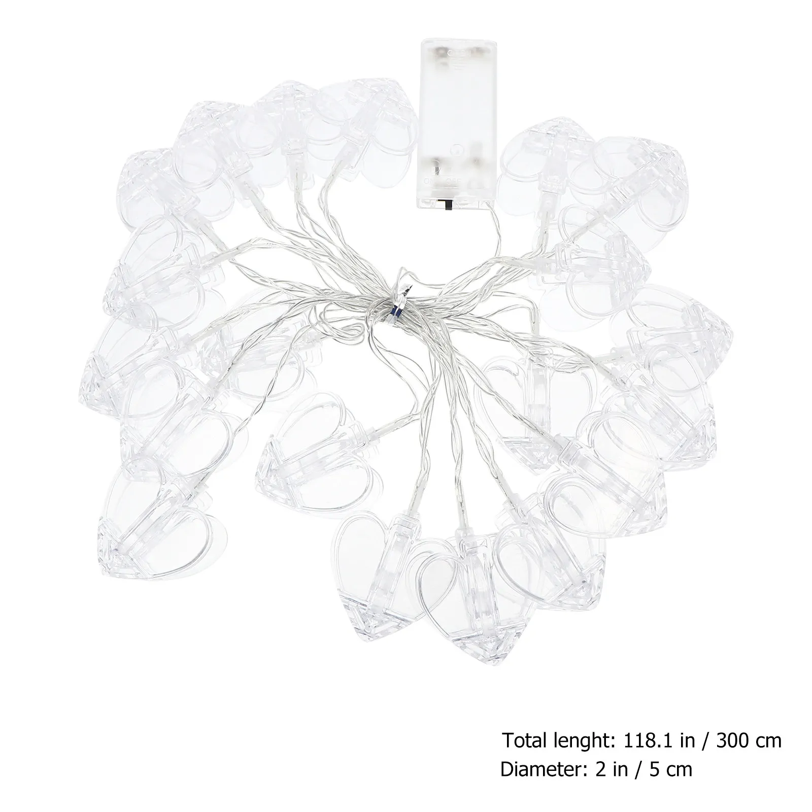 1 Set Led Photo Clip String Lights Heart Shape Lamps Warm White Battery Operated Creative Decorative Light For Party Bedroom